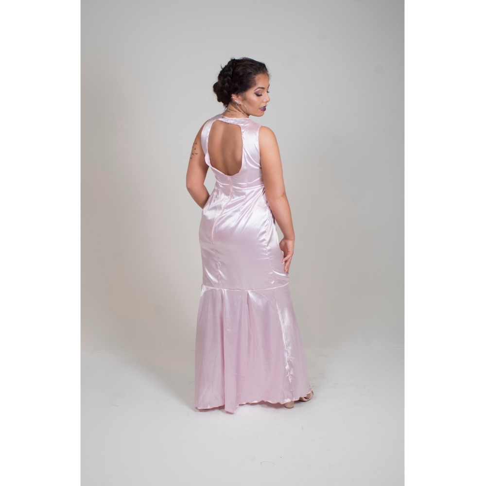Pink powder evening gown